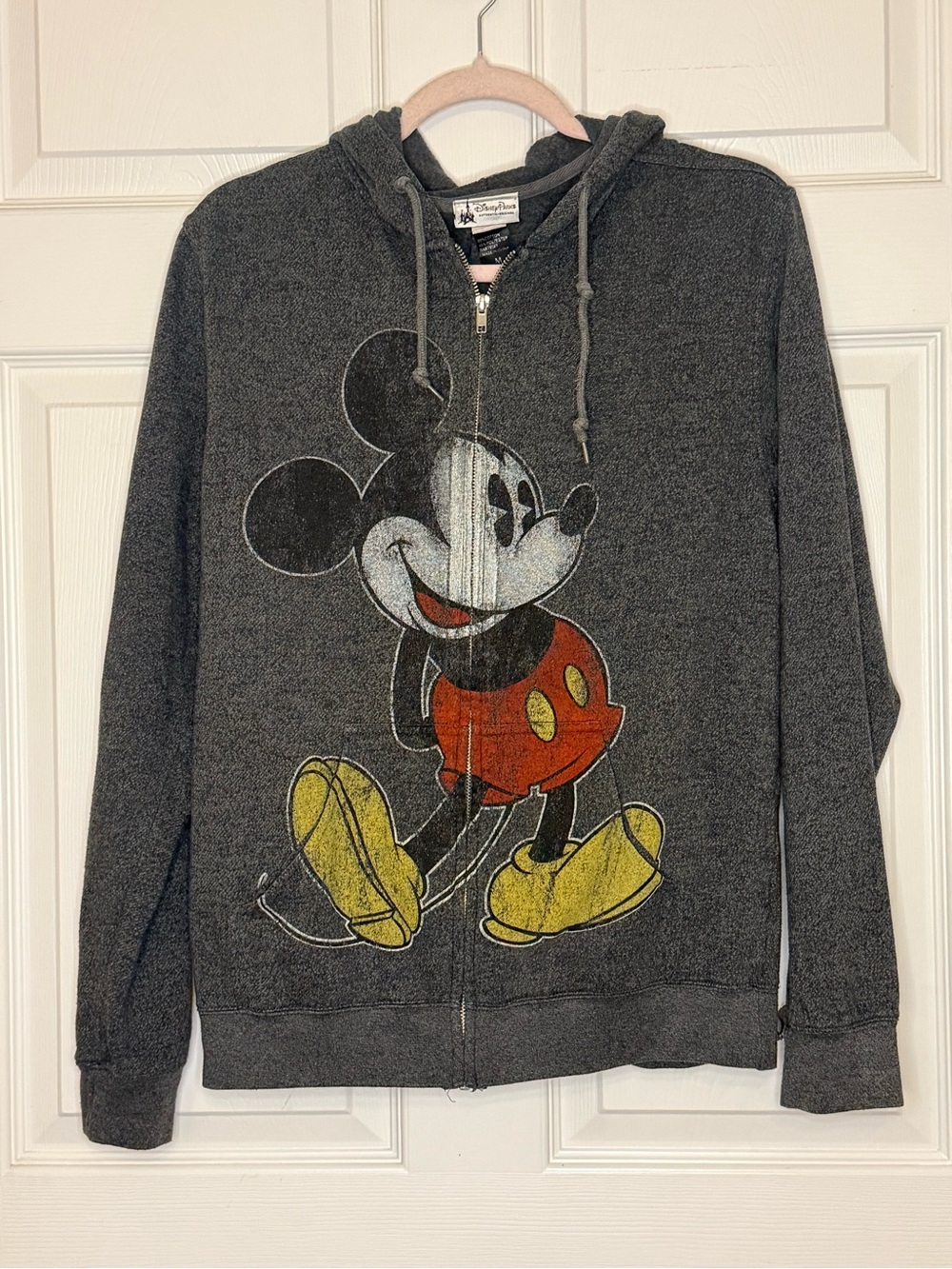 Authentic Disney Parks Mickey Mouse Charcoal Zip-Up Hoodie Sweater M Like New!